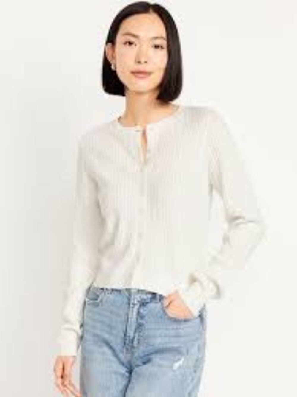 Old Navy SoSoft Cable Knit Crew-Neck Cardigan - Oatmeal